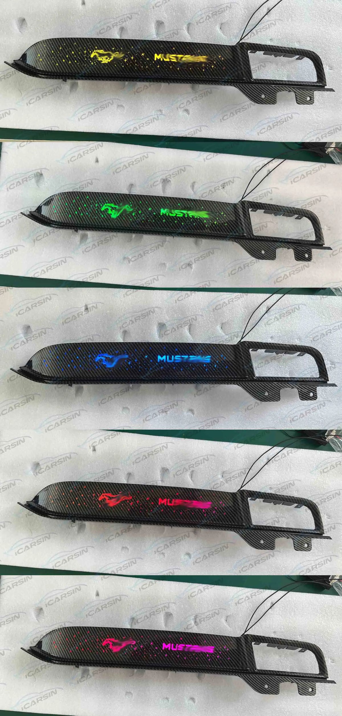 ICarsin Upgrade 256 Colors Symphony Led Car Interior Ambient Lighting for Ford Mustang 2015-2023 Atmosphere Strip Accessories