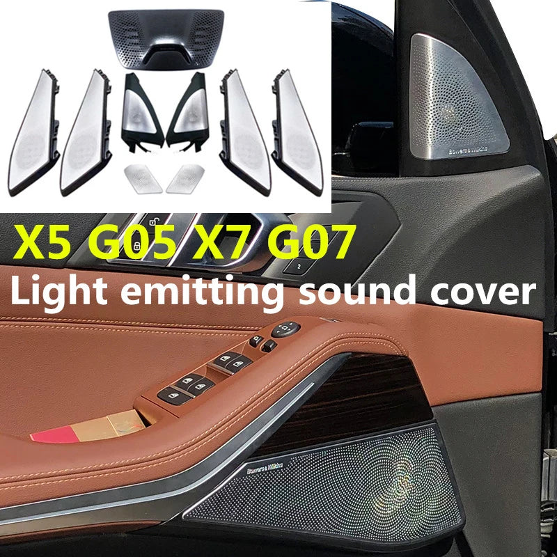 LED Center Control Panel For BMW G05 X5 G07 X7 Series Front Rear Door Glow Tweeter Lighting Trim Audio Speaker Horn LED Cover