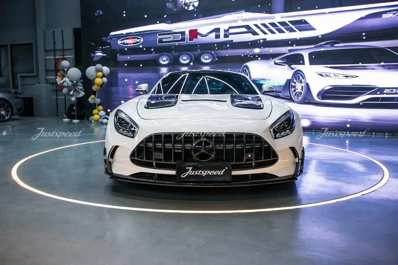 Runde New Arrival for Mercedes-Benz AMG GT Upgrade BS Body Kit Front Bumper Side Skirt Hood Exhaust Tipe  Half Carbon Fiber