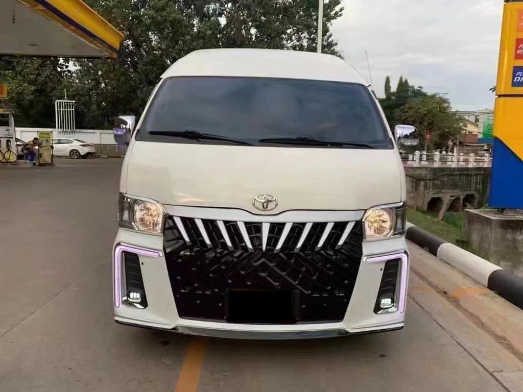 Runde PP Material Body Kit for 2012-2018 Toyota Hiace Upgrade Mona Lisa Style Front Bumper Rear Bumper Grille Perfect Fitment