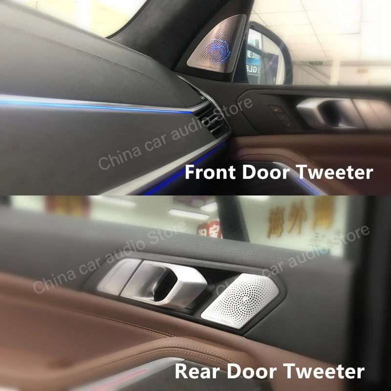 LED Center Control Panel For BMW G05 X5 G07 X7 Series Front Rear Door Glow Tweeter Lighting Trim Audio Speaker Horn LED Cover