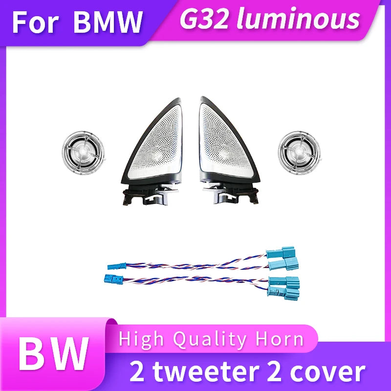 Car LED For BMW 6GT G32 Speaker Front Rear Door Glow Tweeter Luminous Night Lighting Trim Subwoofer Audio Speakers Horn Cover