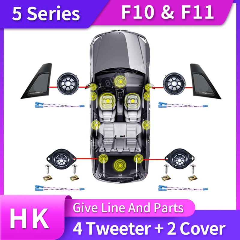 Horn For BMW F10 F11 5 Series High Quality Loudspeaker Audio Cover Power Amplifier Bass Tweeter Midrange Subwoofer Speakers Kit