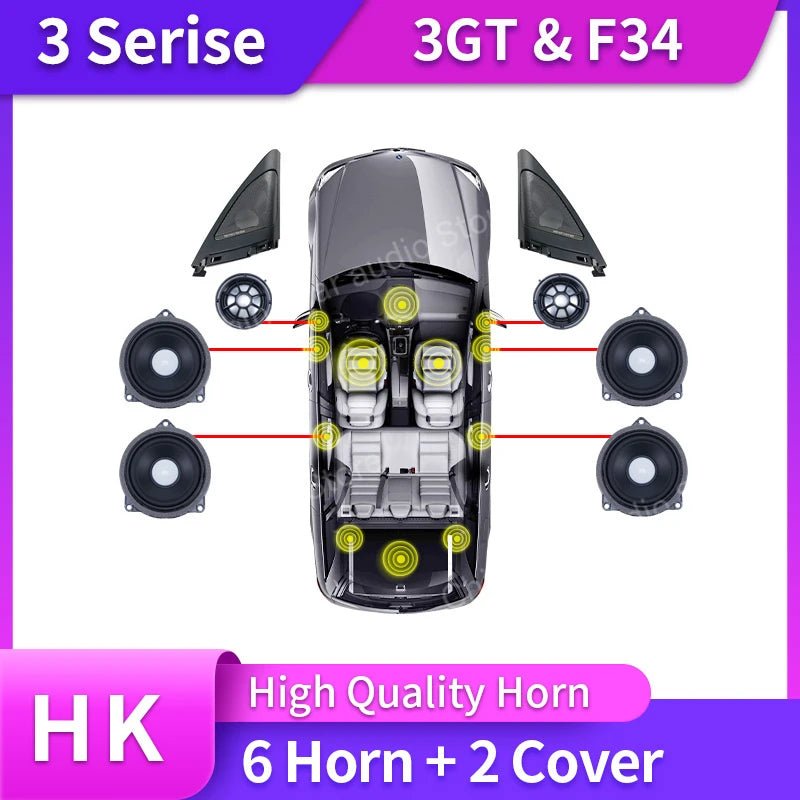 Car For BMW F34 GT 3 Series Original Horn loudspeaker Audio Cover Power Amplifier Bass Tweeter Midrange Speakers Subwoofer Kit