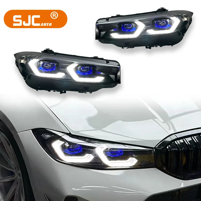 SJC Auto Car Laser Head Lights Plug and Play for BMW 3 Series G20 G28  2023-2025  Dual Color DRL Headlights for Lighting Systems