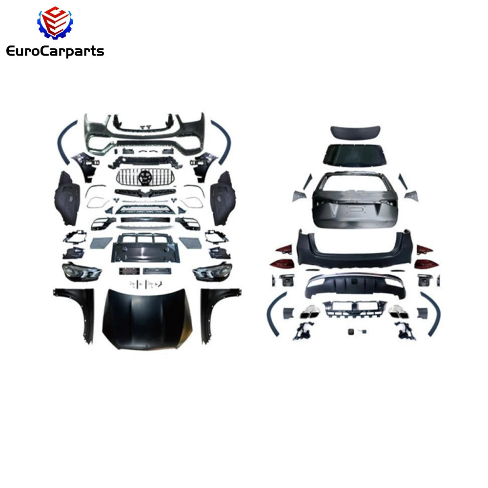 PP Full Set Body Kit for W166 GLE 12-19y to W167 GLE63 20-25y Bodykit GLE63 Upgrade Facelift Set Front Bumper Grille Rear Bumper