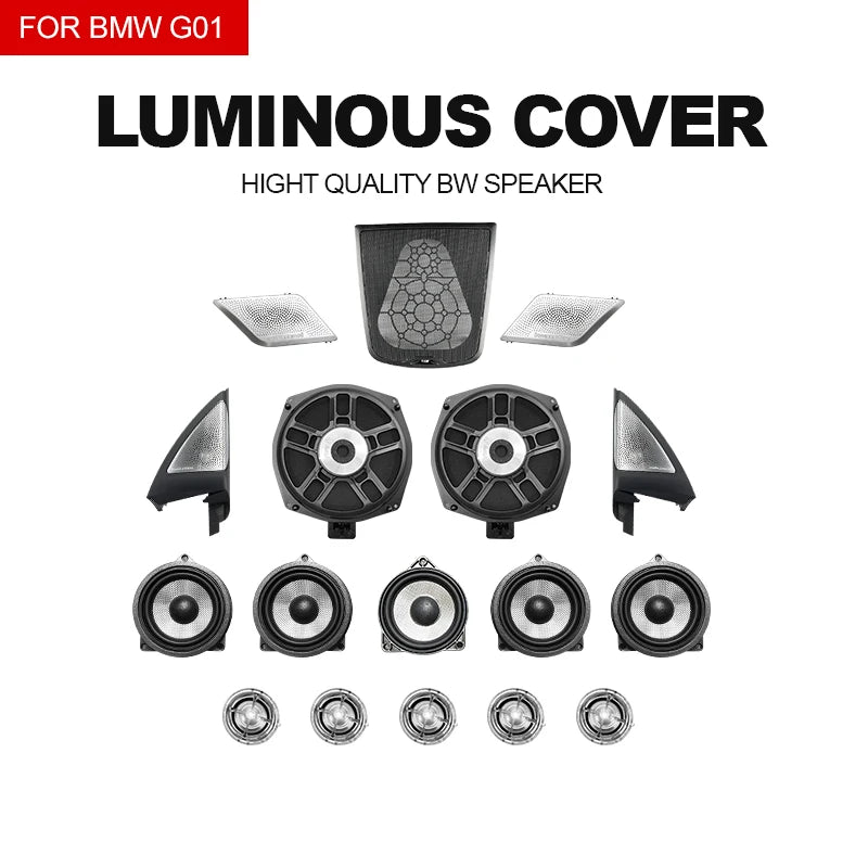 High Quality Door Panel Loundspeaker Tweeter Subwoofer LED Horns Speakers Luminous Speaker Cover For BMW X3 G01 3 Series X4 G02