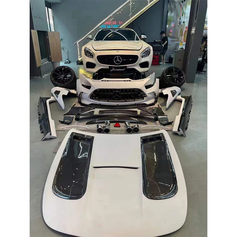 Runde New Arrival for Mercedes-Benz AMG GT Upgrade BS Body Kit Front Bumper Side Skirt Hood Exhaust Tipe  Half Carbon Fiber