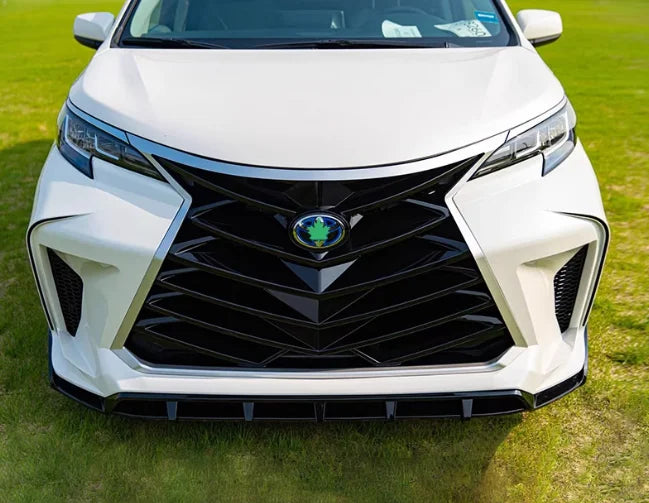 High Quality Suitable for 21-22 Toyota Sienna Modified Thunder Style Large Surround Front Bumper Rear Bumper Grille PP Material