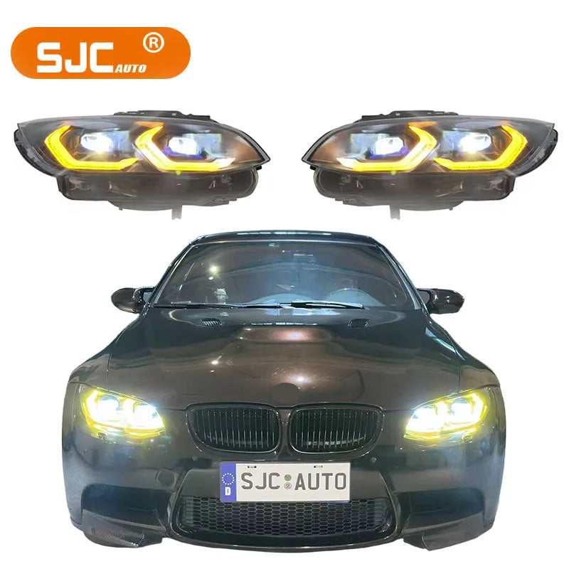 SJC New Design for BMW 3 Series for BMW E9X E92 M3 & E92 Coupe CSL Yellow/White Car Accessories Laser Style LED Headlights