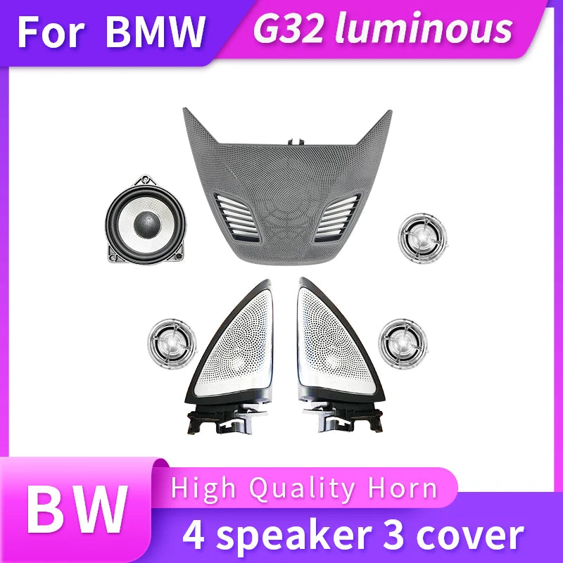 Car LED For BMW 6GT G32 Speaker Front Rear Door Glow Tweeter Luminous Night Lighting Trim Subwoofer Audio Speakers Horn Cover