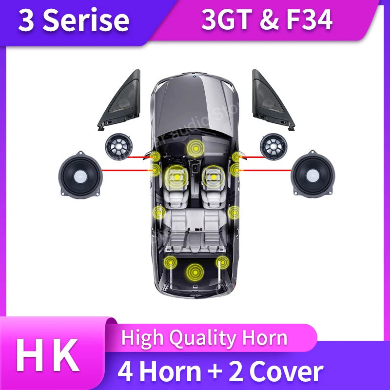 Car For BMW F34 GT 3 Series Original Horn loudspeaker Audio Cover Power Amplifier Bass Tweeter Midrange Speakers Subwoofer Kit