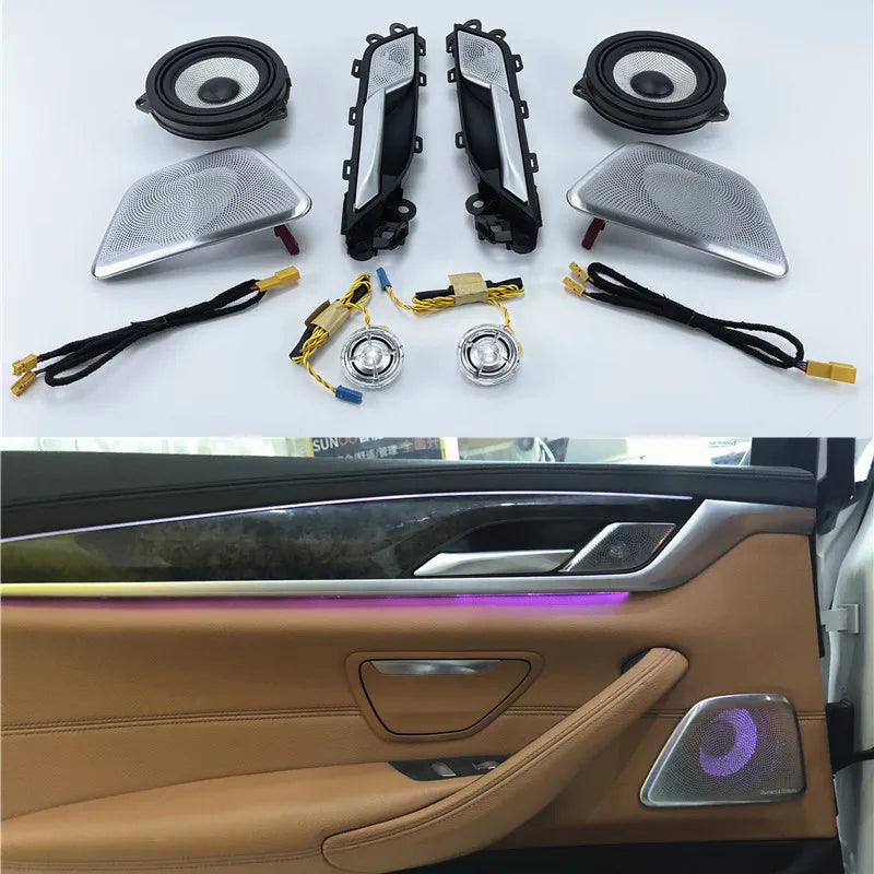 Car Luminous Speaker For BMW G30 G38 5 Series High Quality Night Vision Treble Tweeter Audio Trumpet  Horn 64 Colors LED Light