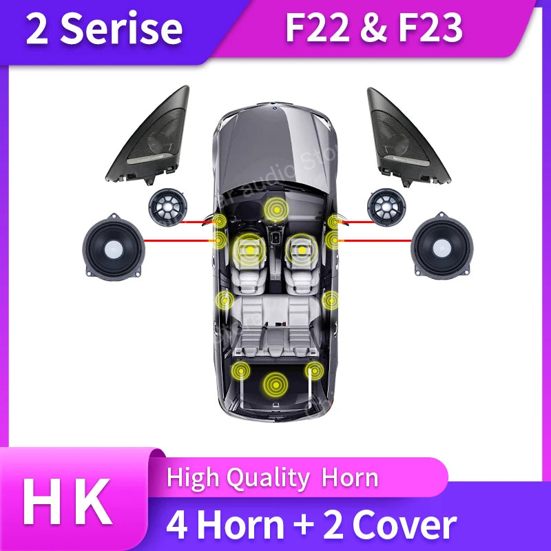 Car Tweeter Midrange Speakers Subwoofer For BMW F22 F23 2 Series 220i M225i M235i High Quality Horn loudspeaker Audio Cover Bass