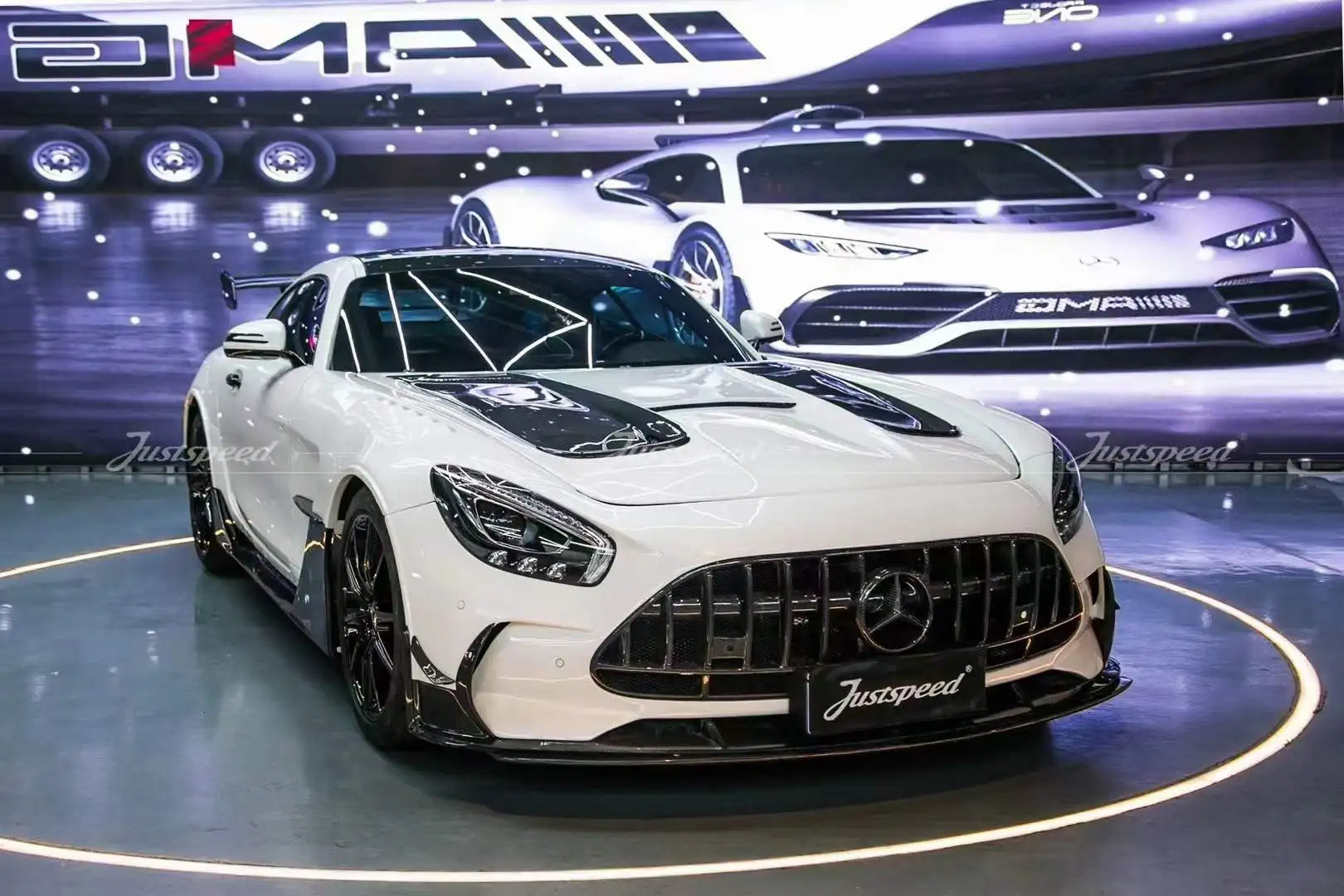 Runde New Arrival for Mercedes-Benz AMG GT Upgrade BS Body Kit Front Bumper Side Skirt Hood Exhaust Tipe  Half Carbon Fiber