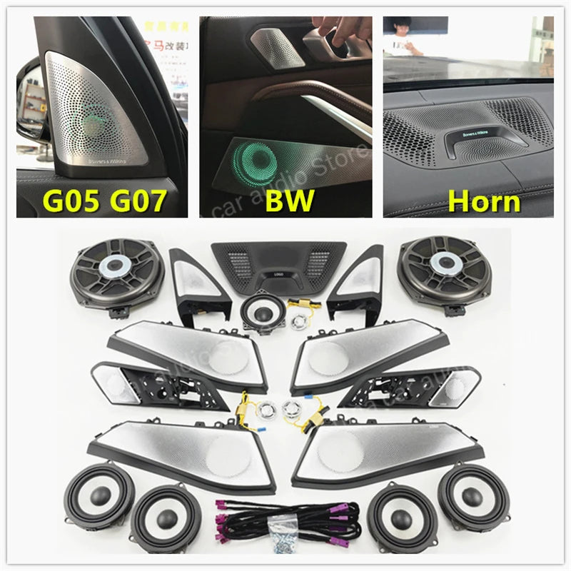 LED Center Control Panel For BMW G05 X5 G07 X7 Series Front Rear Door Glow Tweeter Lighting Trim Audio Speaker Horn LED Cover