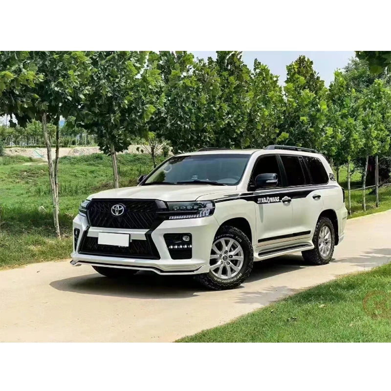 Runde PP Material for Toyota Land Cruiser Old Upgrade New Black Style Body Kit Front Rear Bumper Side Skirt Grille Headlight