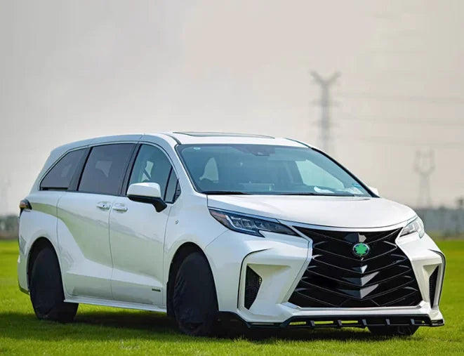 High Quality Suitable for 21-22 Toyota Sienna Modified Thunder Style Large Surround Front Bumper Rear Bumper Grille PP Material