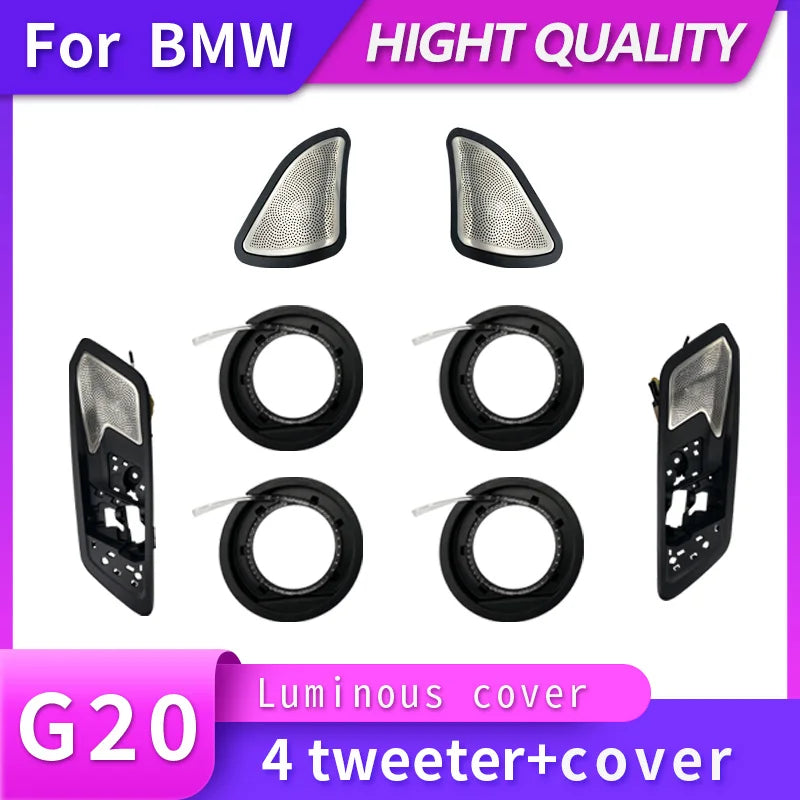 Car LED Speaker For BMW G20 3 Series Front Door Glow Tweeter Mid Luminous Night Light Trim Audio Speakers Horn Cover Accessories