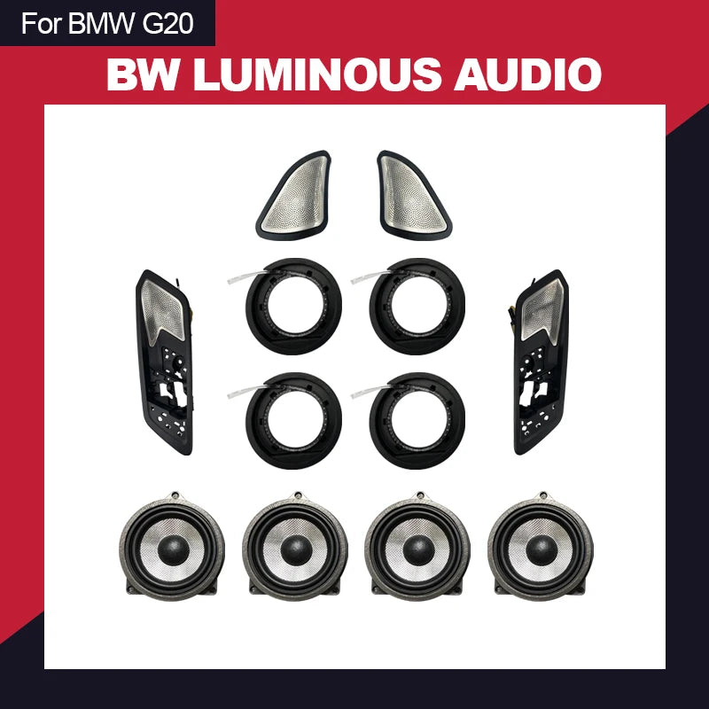 Car LED Speaker For BMW G20 3 Series Front Door Glow Tweeter Mid Luminous Night Light Trim Audio Speakers Horn Cover Accessories