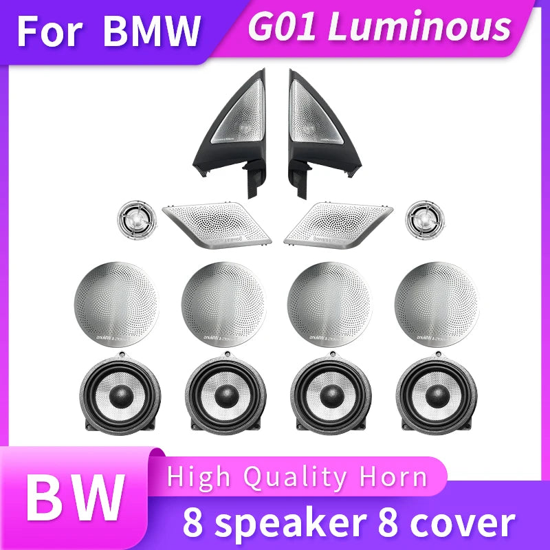 High Quality Door Panel Loundspeaker Tweeter Subwoofer LED Horns Speakers Luminous Speaker Cover For BMW X3 G01 3 Series X4 G02