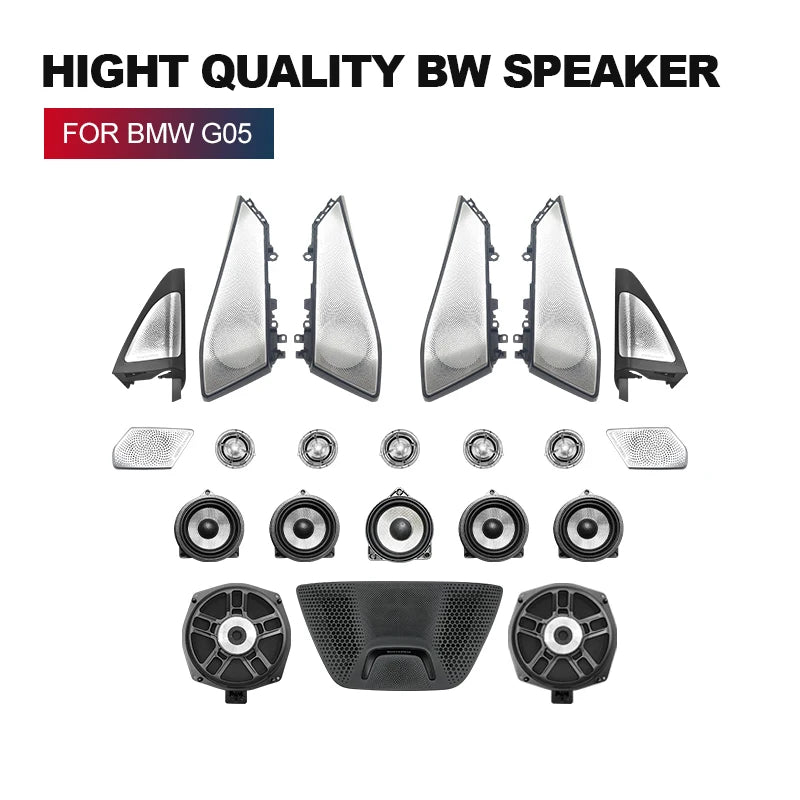 Car Front and Rear Door Glow Tweeter, Luminous Night Lighting Trim, Subwoofer Audio Speakers, Horn LED Cover,For BMW X5 G05 X7