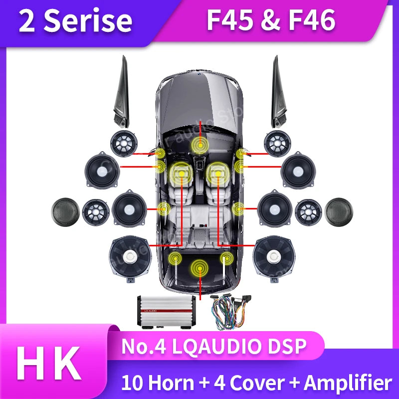 Car Front Door Tweeter Cover Speaker For BMW F45 F46 2 Series Bass Loudspeaker Horn 4.5 Inch Midrange High Power Subwoofer