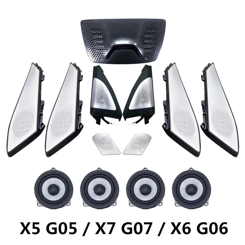 LED Center Control Panel For BMW G05 X5 G07 X7 Series Front Rear Door Glow Tweeter Lighting Trim Audio Speaker Horn LED Cover