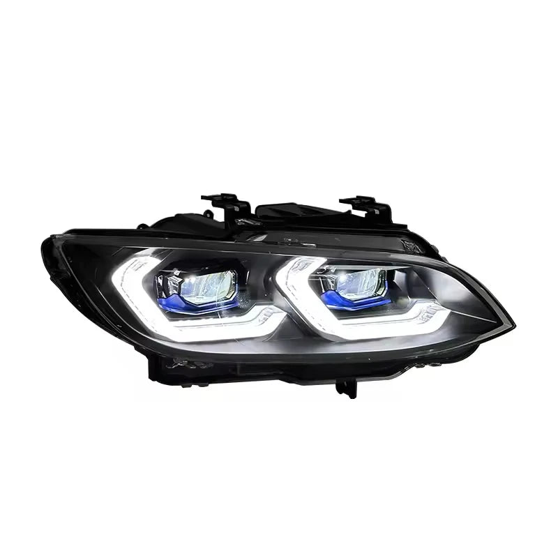 SJC Auto Lighting Systems Laser Headlights for BMW 3 Series E92  2006-2010 Yellow+White DRLS Head Lights Plug and Play
