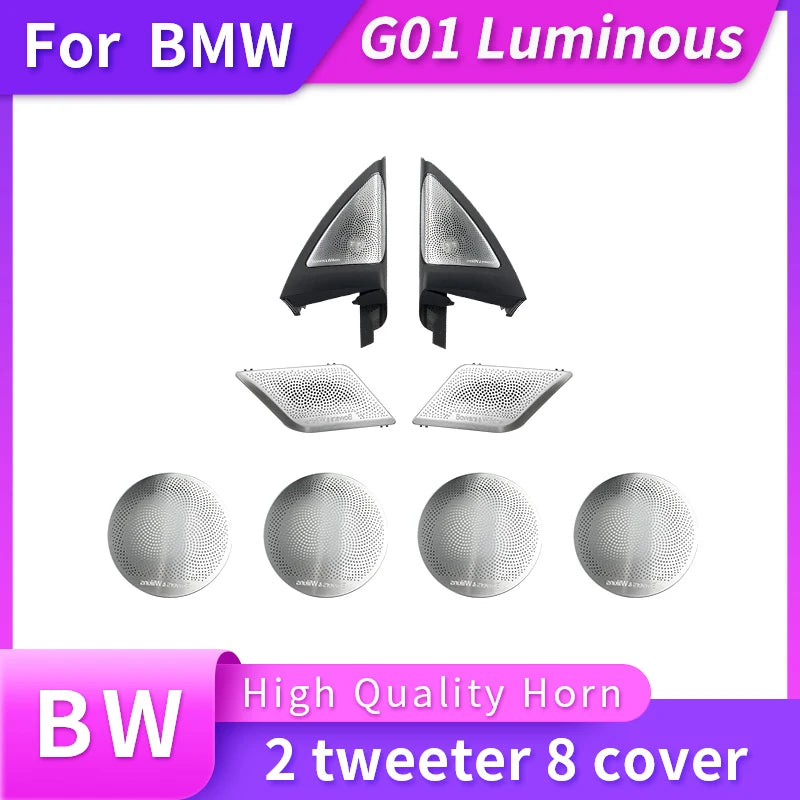 Luminous Speaker Cover for BMW X3, G01, 3 Series, X4 G02, G02, Door Panel, Tweeter, Subwoofer, LED Horns Speakers, High Quality