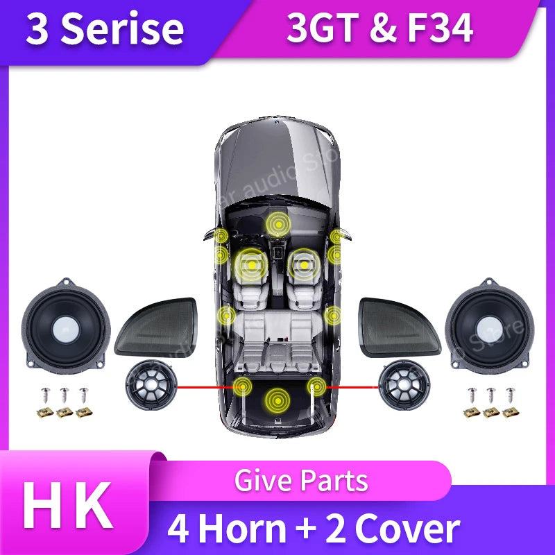 Car For BMW F34 GT 3 Series Original Horn loudspeaker Audio Cover Power Amplifier Bass Tweeter Midrange Speakers Subwoofer Kit