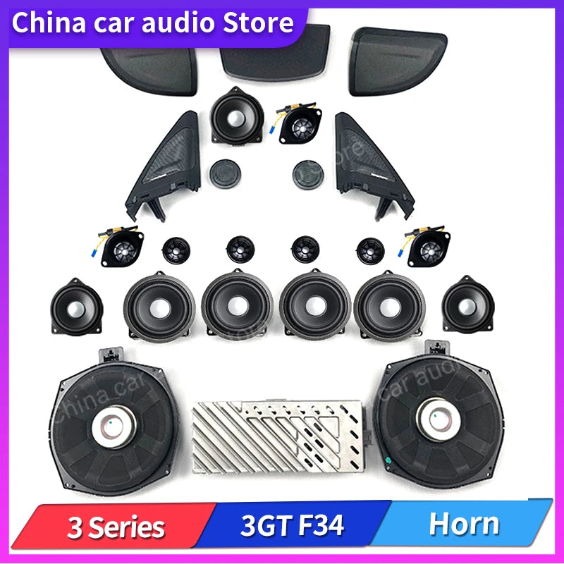 Car For BMW F34 GT 3 Series Original Horn loudspeaker Audio Cover Power Amplifier Bass Tweeter Midrange Speakers Subwoofer Kit