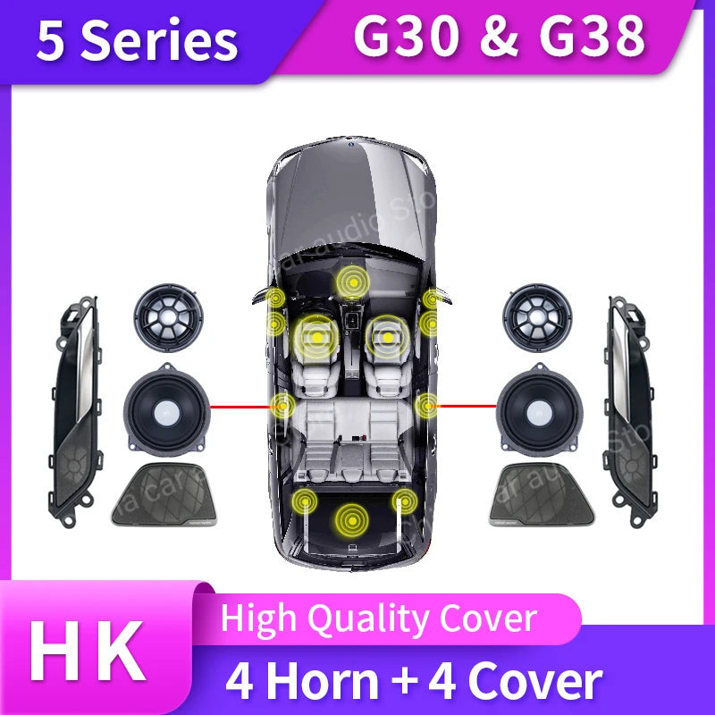 Car Tweeter Midrange Speakers Subwoofer For BMW G30 530i 5 Series High Quality loudspeaker Audio Cover Power Amplifier Bass kit