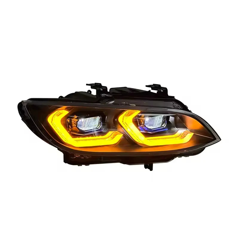 SJC Auto Lighting Systems Laser Headlights for BMW 3 Series E92  2006-2010 Yellow+White DRLS Head Lights Plug and Play