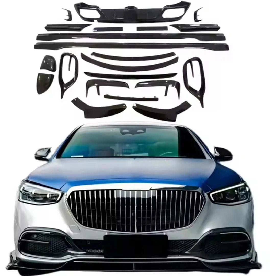 Hot Sales Body Kits for Mercedes-Benz W223 Maybach Upgrade M Style Dry Carbon Fiber Body Kit With Front Rear Lip Side Skirts