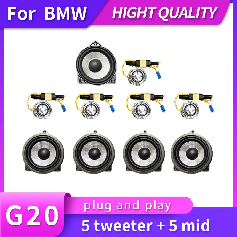 Car LED Speaker For BMW G20 3 Series Front Door Glow Tweeter Mid Luminous Night Light Trim Audio Speakers Horn Cover Accessories