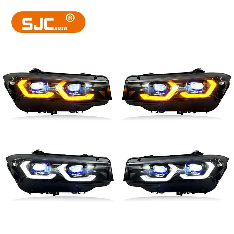 SJC Auto LED Laser Headlights for BMW 3 Series G20 G28 2023-2025 Dual Color Front Lights Car Parts Head Lamp Plug and Play