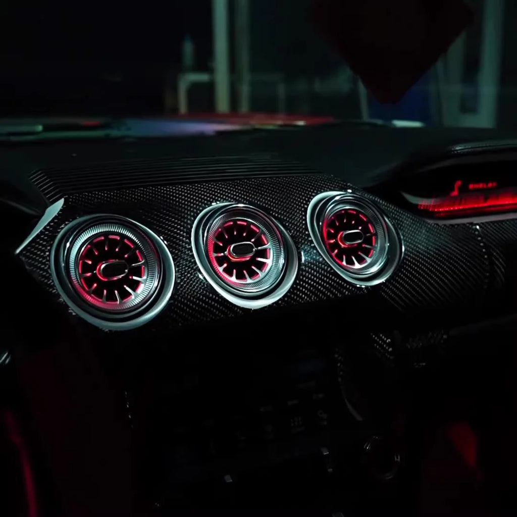 SJC Auto LED Ambient Lighting for Ford Mustang 2015-2022 Model Car Interior Symphony 64-color Atmosphere Lighting air Vent Kit