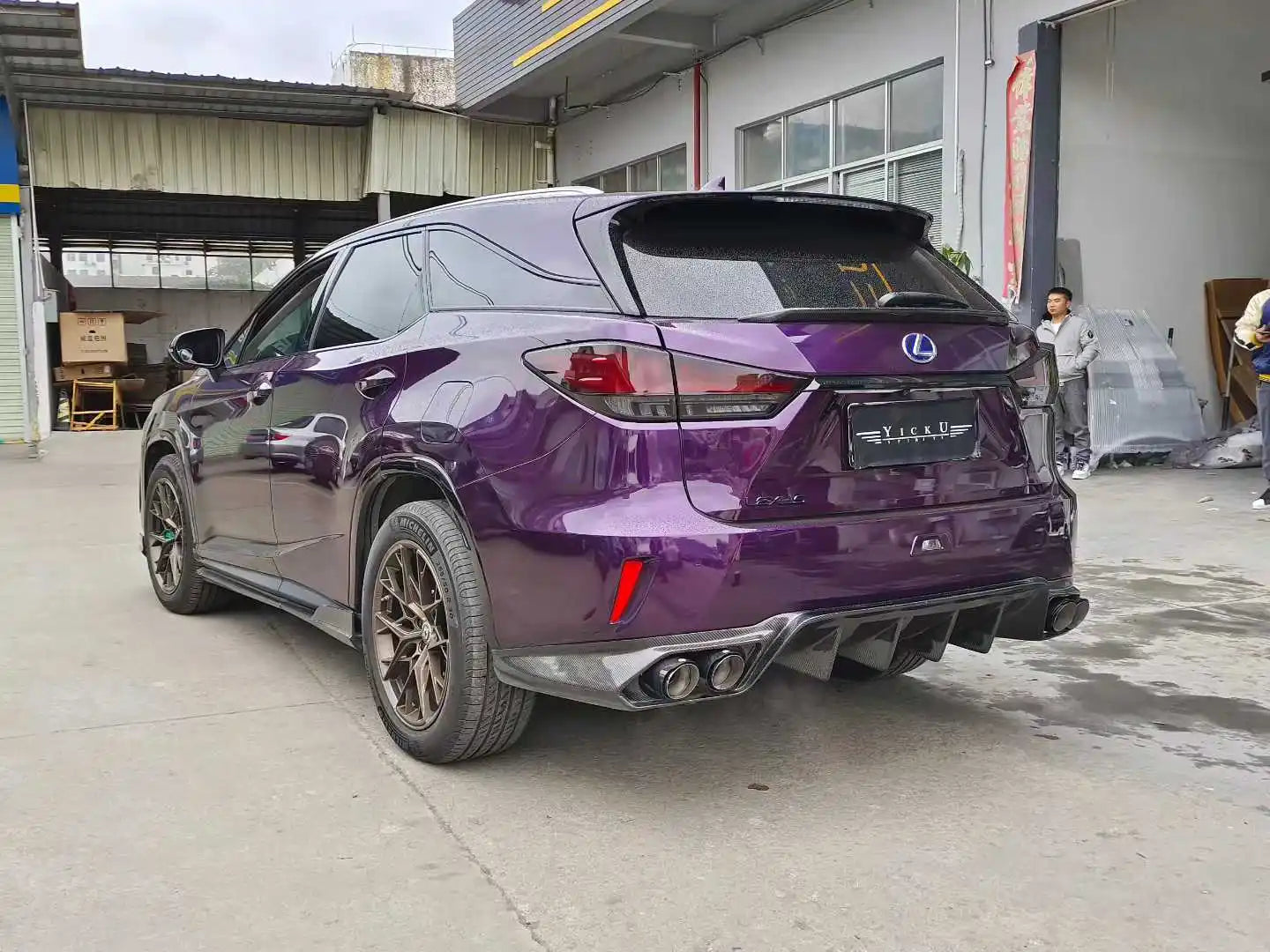 Carbon Fiber ART Style Body Kit for Lexus RX 2018-2021 Front Lip Fog Light Cover Side Skirt Wheel Arches Rear Lip Wing Spoiler