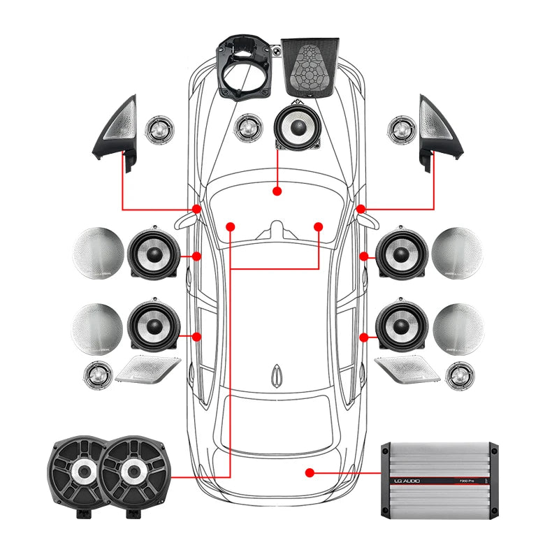 High Quality Door Panel Loundspeaker Tweeter Subwoofer LED Horns Speakers Luminous Speaker Cover For BMW X3 G01 3 Series X4 G02