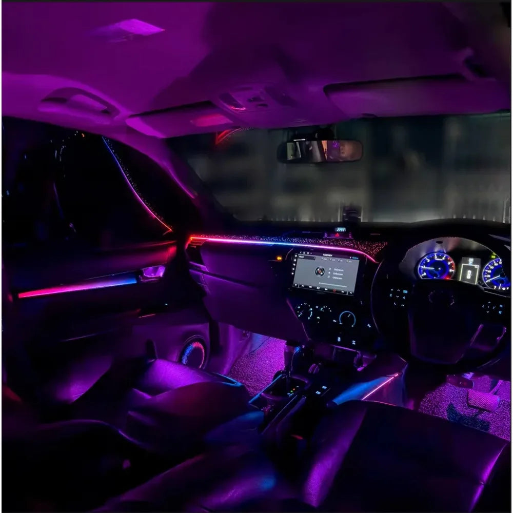 Automotive Inter LED Ambient Light for Toyota Hilux Revo 2015-2024 64 color dynamic Atmosphere door Panel Lights  APP control