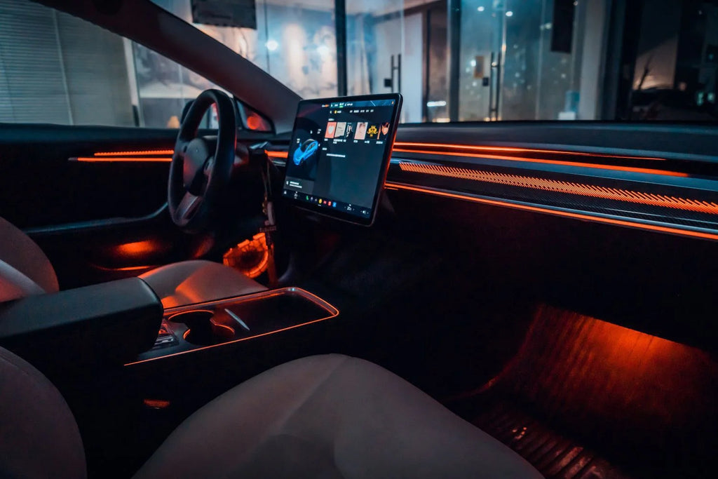 For Tesla ModelY LHD/RHD 64 Color Ambient Light for Tesla 2021-2023 Model3 LED Central Control Instrument rainbow Light