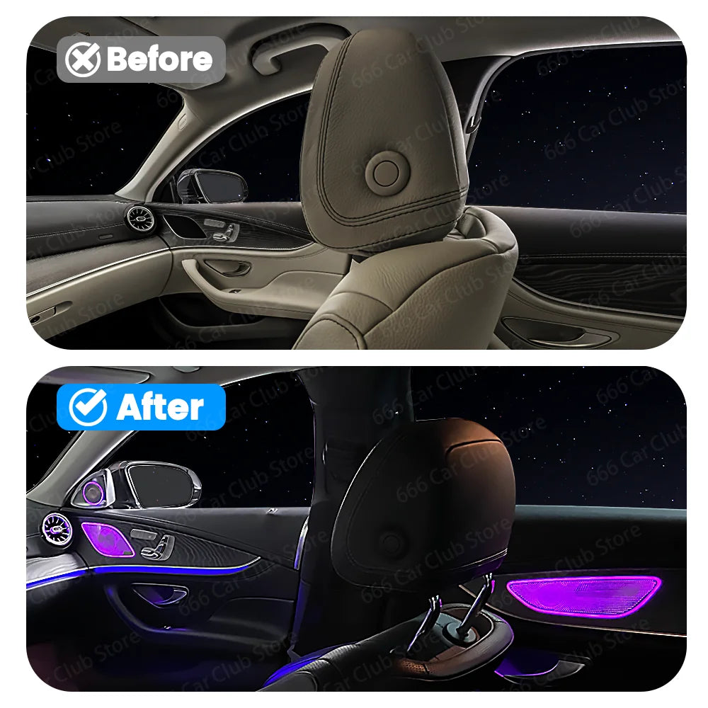 64 Colors LED Speaker Cover Ambient Lighting For Mercedes Benz CLS-Class W257 C257 Speaker Cover Plate Decorative Light