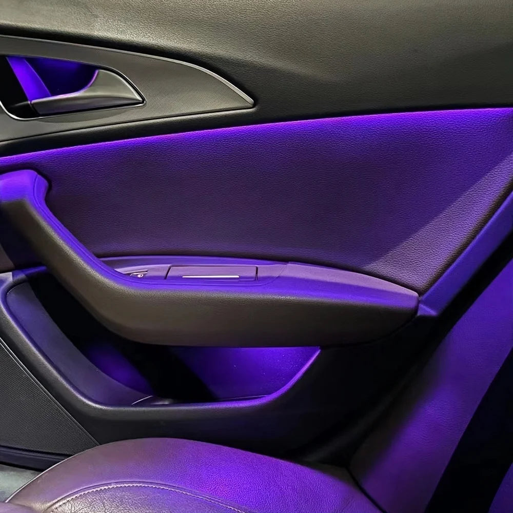 21 Colours LED Ambient Light For Audi A6 C7 2012-2018 Car Indoor Decoration Atmosphere Lamp MMI Bluetooth APP Control Refit Part