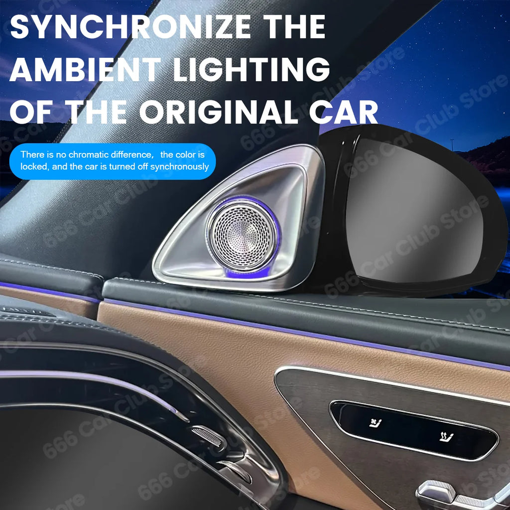 NEW LED 4D Rotating Tweeter Speaker For Mercedes Benz E Class W214 64 Colours RGB 3D Treble Horn Decoration Refit