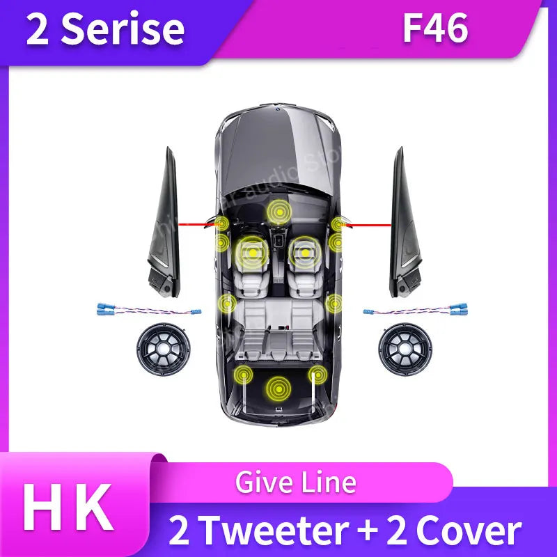 Car Front Door Tweeter Cover Speaker For BMW F45 F46 2 Series Bass Loudspeaker Horn 4.5 Inch Midrange High Power Subwoofer