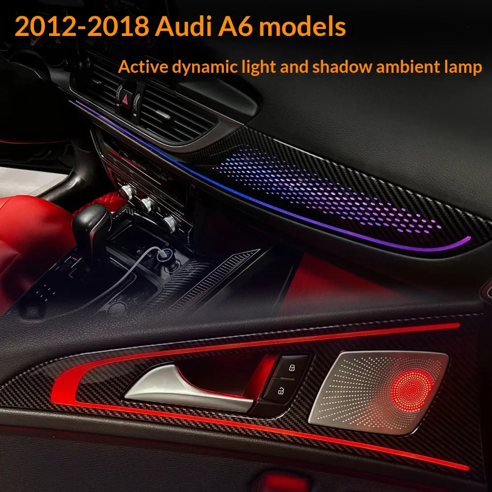 Dynamic Colorful Symphony Ambient Lighting Kit For Audi A6A7 C7 2012-2018  Interior LED Light Trim Accessories Kit