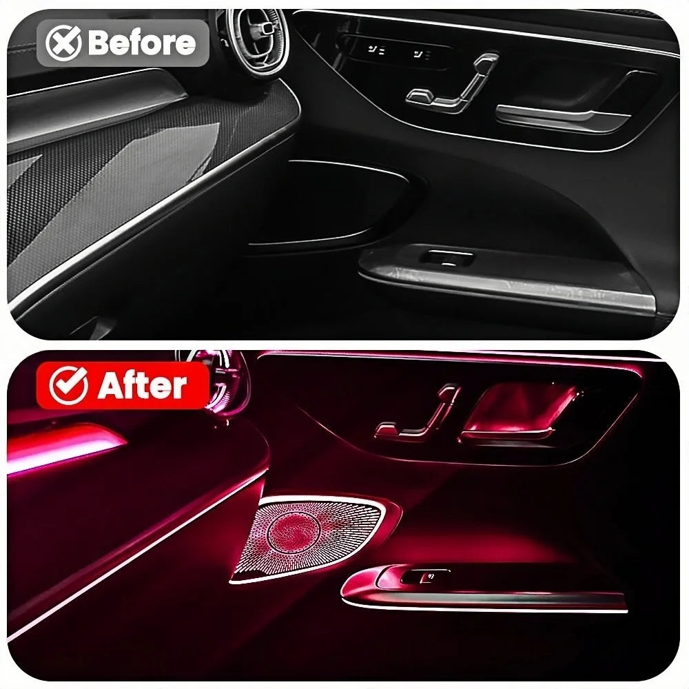 64 Colors LED Metal Speaker Cover Speaker Horn Refit Auto Parts Decorative Lamp for Mercedes Benz C-class GLC W206/X254 Car