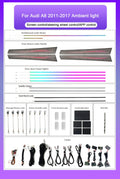 Upgrade Car Interior 64-color Ambient Lighting For Audi A8 A8L Models 2011-2017 Colorful Symphony LED Ambient Light Kit