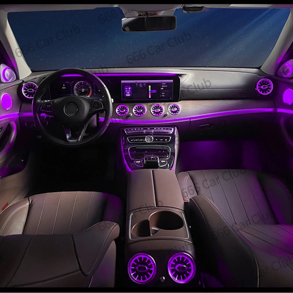 3/64 Color LED Air Vents for Mercedes Benz W205 W213 W222 W117 W176 X156 W206 W167 Interior Lighting Upgrade